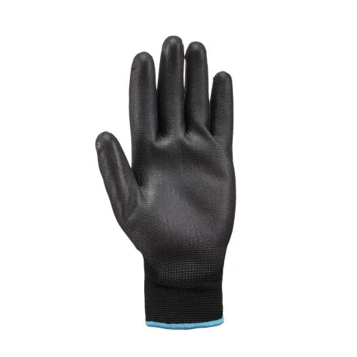 Manusi de protectie mecanica Sensor Black, culoarea negru, cat. 2, impregnate in poliuretan