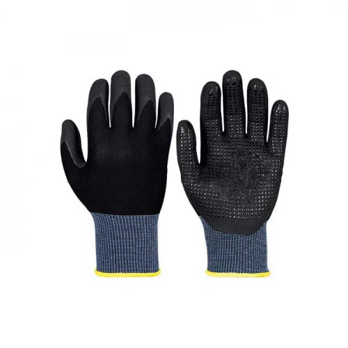 Manusi de protectie impregnate in spuma de nitril, culoarea negru, Renania NFT PALM