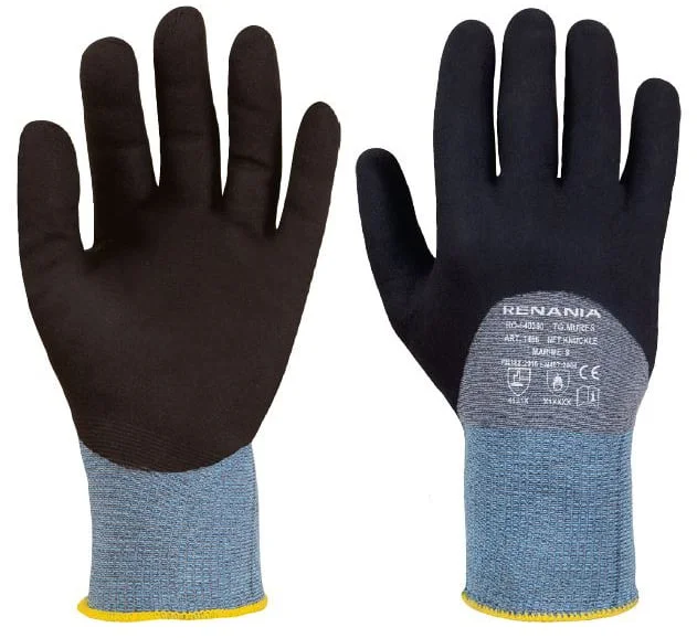 Manusi de protectie impregnate in spuma nitrilica, culoarea negru, Renania NFT KNUCKLE