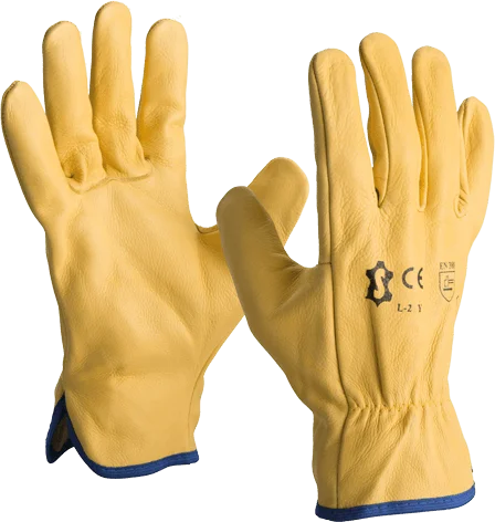 Manusi de protectie piele box bovina integral, culoarea galben, Sacobel Drive L-2Y