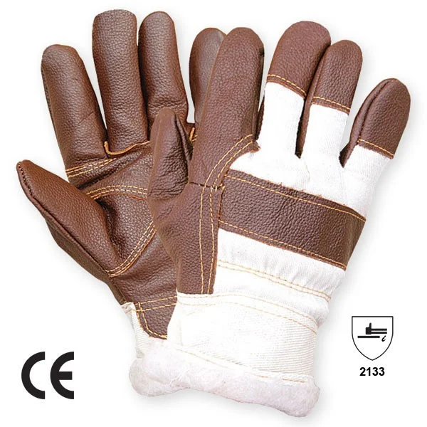 Manusi de protectie de iarna Renania Husky, culoarea alb, piele box