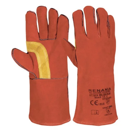 Manusi sudor de protectie, culoarea portocaliu, Renania Welder Kevlar, piele spalt bovina