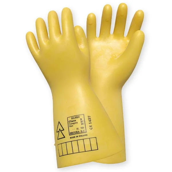 Manusi electroizolante Secura ELSEC, culoarea galben, 500 V, clasa 00, joasa tensiune