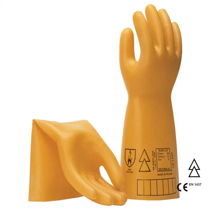 Manusi electroizolante de protectie Secura ELSEC, culoarea galben, 1000 V, clasa 0, joasa tensiune