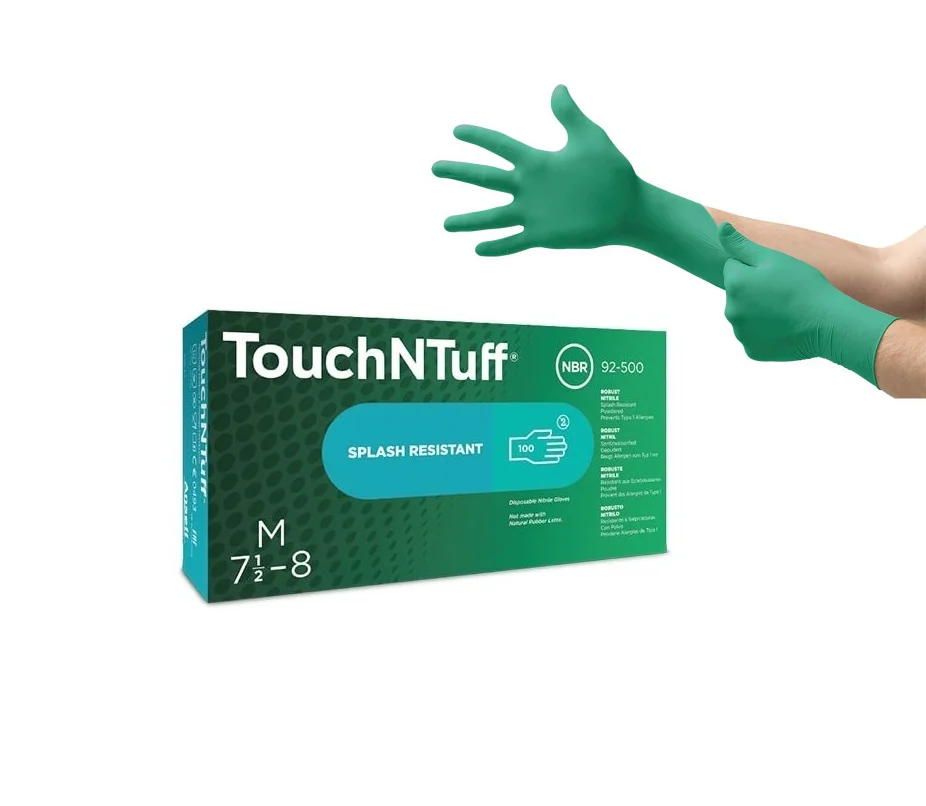 Manusi de unica folosinta 100buc/set, culoarea verde, Ansell TouchNTuff