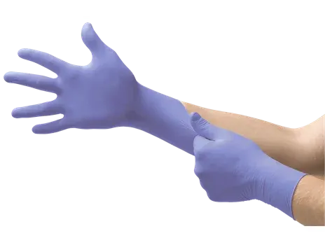 Mănuși de protecție antichimică din nitril, Ansell MICROFLEX, culoarea bleu