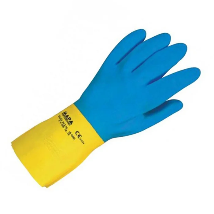 Manusi antichimice de protectie, culoarea albastru, Mapa ALTO DUO MIX 405, latex