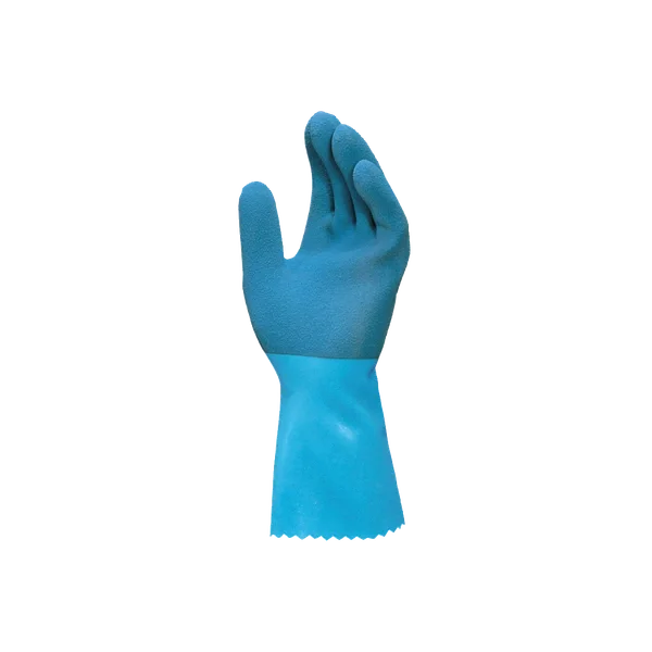 Manusi de protectie chimica Mapa Jersette 301, culoarea albastru, latex
