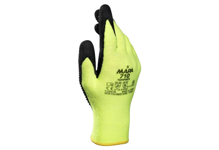Manusi de protectie termica Mapa TEMPDEX-710, culoarea galben, impregnate in nitril