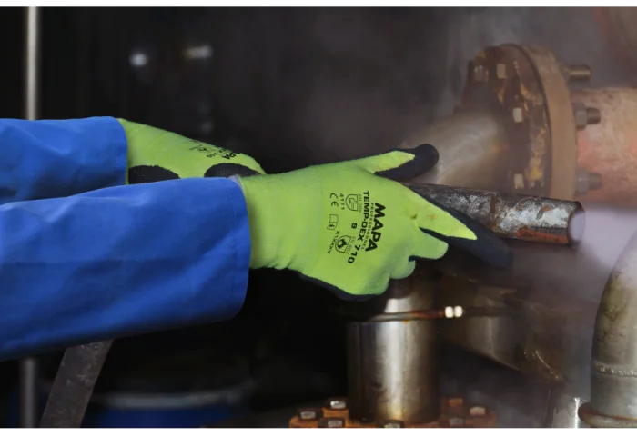 Manusi de protectie termica Mapa TEMPDEX-710, culoarea galben, impregnate in nitril