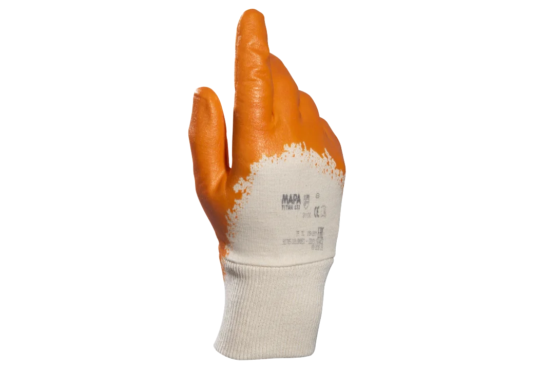 Manusi de protectie Mapa TITAN-833, culoarea portocaliu, impregnate in nitril