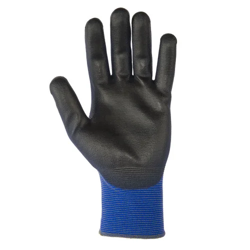 Manusi compatibile cu ecran tactil, culoarea albastru, de protectie, impregnate in poliuretan, Renania Blue Lite