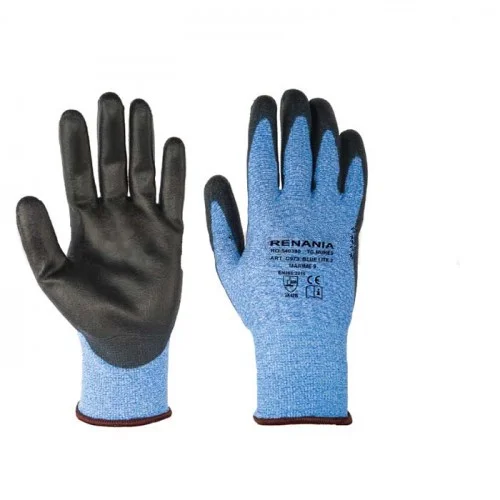Manusi antitaiere de protectie, culoarea albastru, Renania Blue Lite 3, impregnate in poliuretan