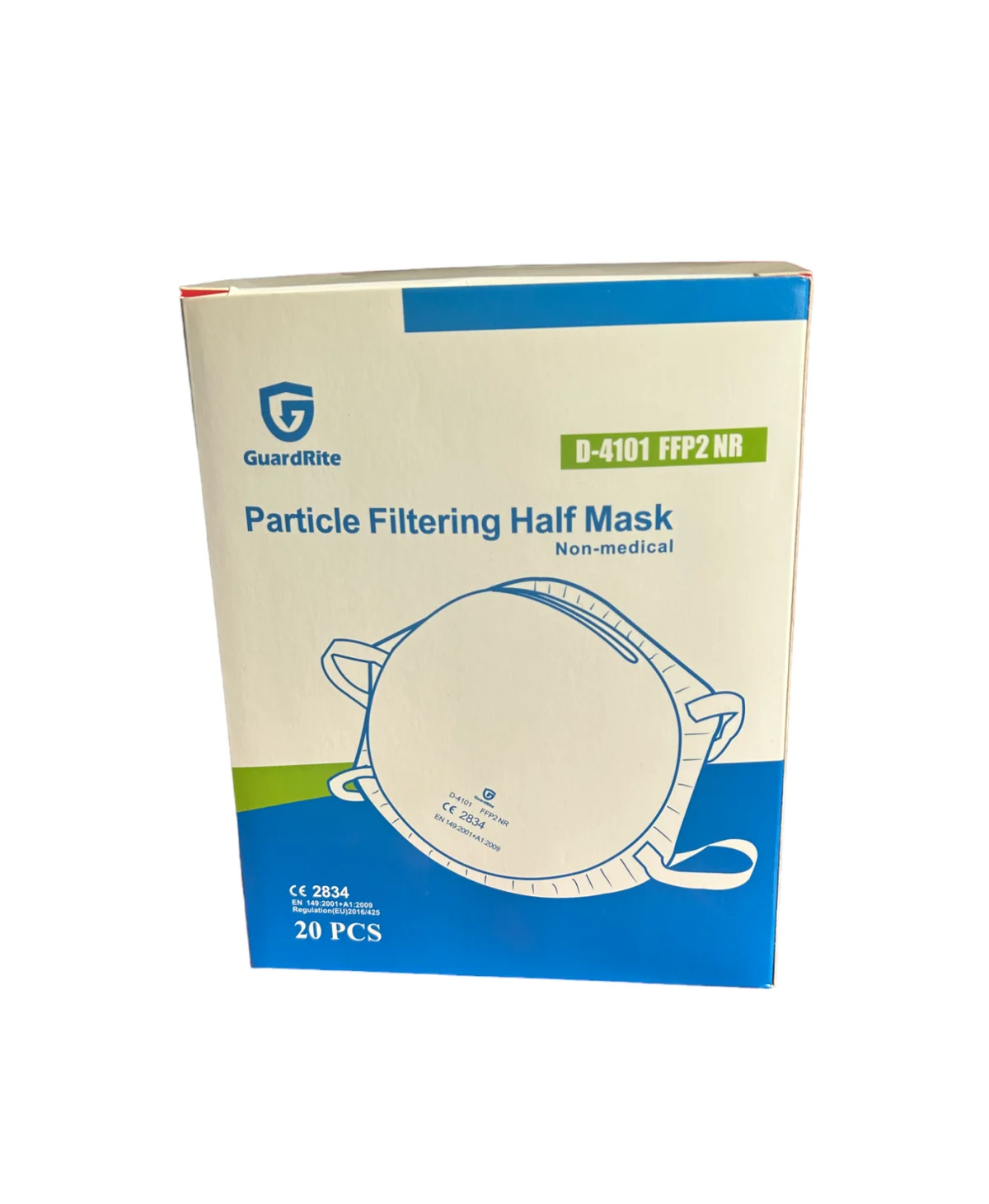 Masca de protectie respiratorie fara supapa, culoarea alb, FFP2, GuardRite