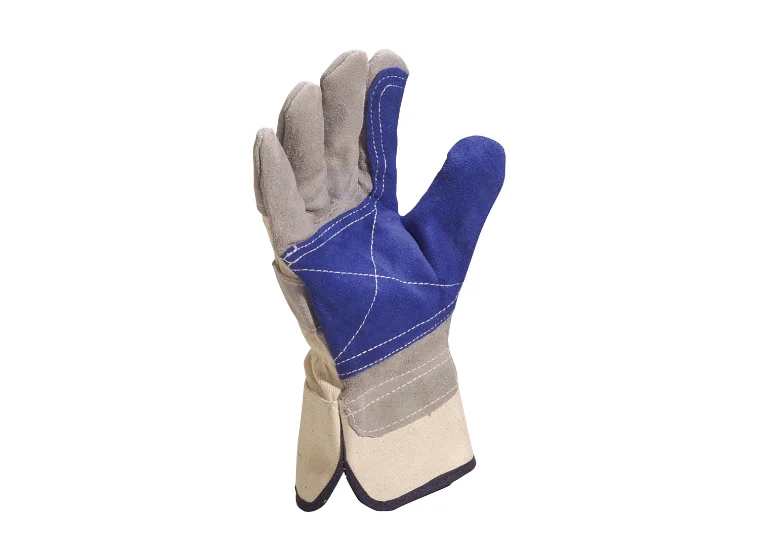 Manusi protectie mecanica din piele, culoarea gri, ranforsate in palma, DS202RP