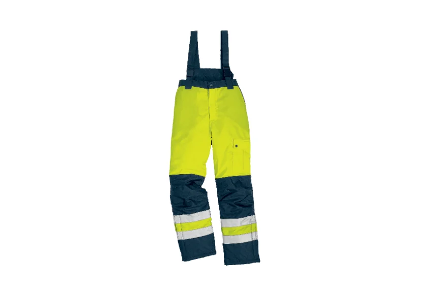 Pantaloni cu bretele reflectorizanti impermeabili, FARGOHV, culoarea galben - Delta Plus