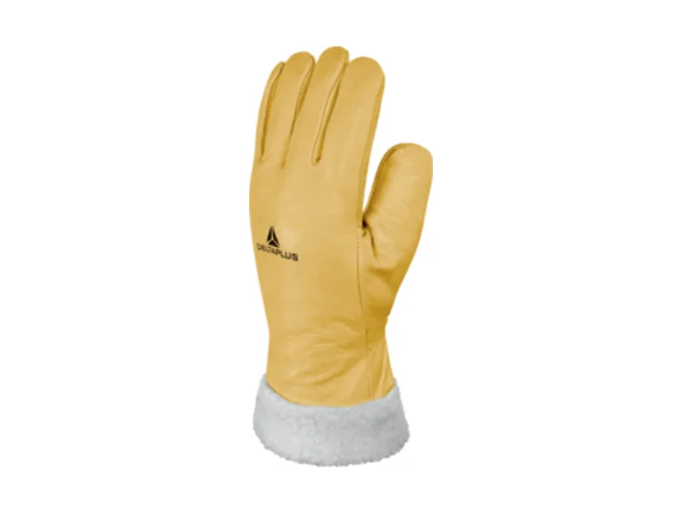 Manusi termice din piele, culoarea galben, captusite, ideale pentru medii reci, Delta Plus