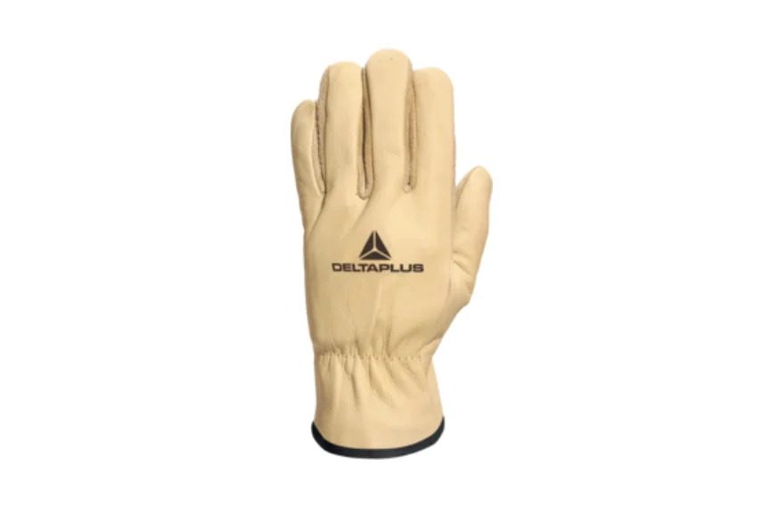 Mănuși căptușite din Kevlar de protecție, de piele, impermeabile, culoarea bej - FIBKV02 Delta Plus