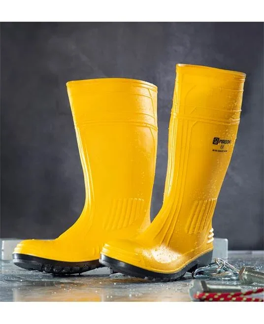 Cizme cu bombeu metalic si lamela antiperforatie metalica OILFISH S5 SRA, culoarea galben