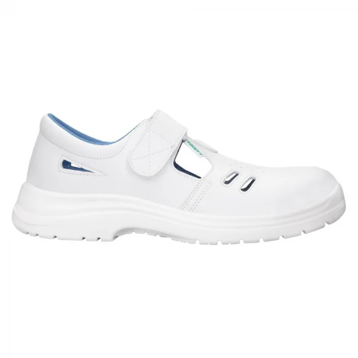 Sandale albe de protectie cu bombeu metalic, VOG S1 SRC, culoarea maro