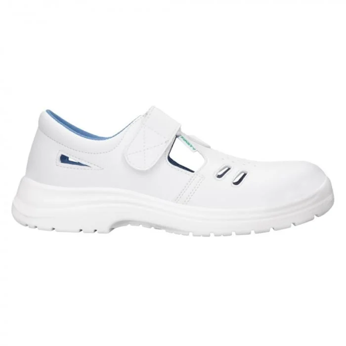 Sandale albe de protectie cu bombeu metalic, VOG S1 SRC, culoarea maro