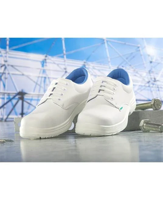 Pantofi albi de protectie cu bombeu metalic, FINN S2 SRC