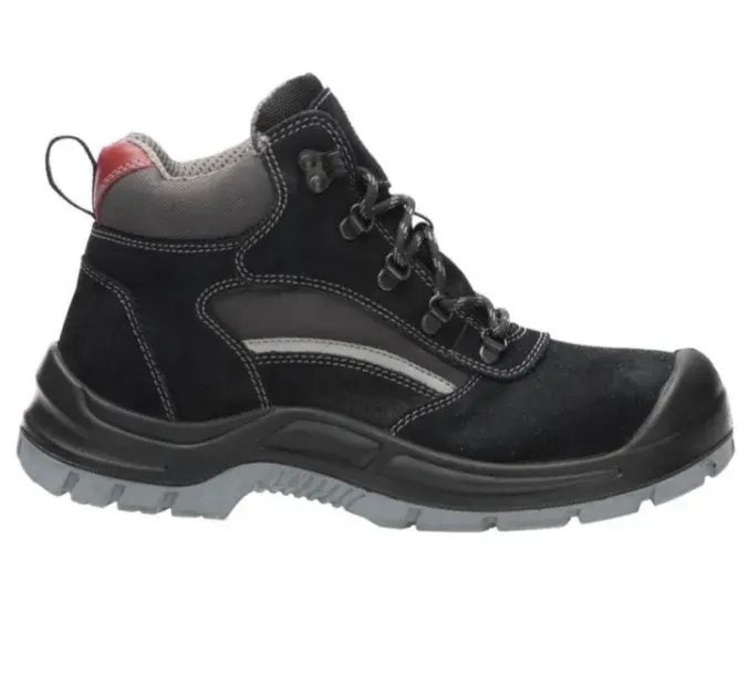 Bocanci de protecție cu bombeu metalic și lamelă metalică, din piele naturală și textil, Ardon GEAR, S1P SRC, culoarea negru