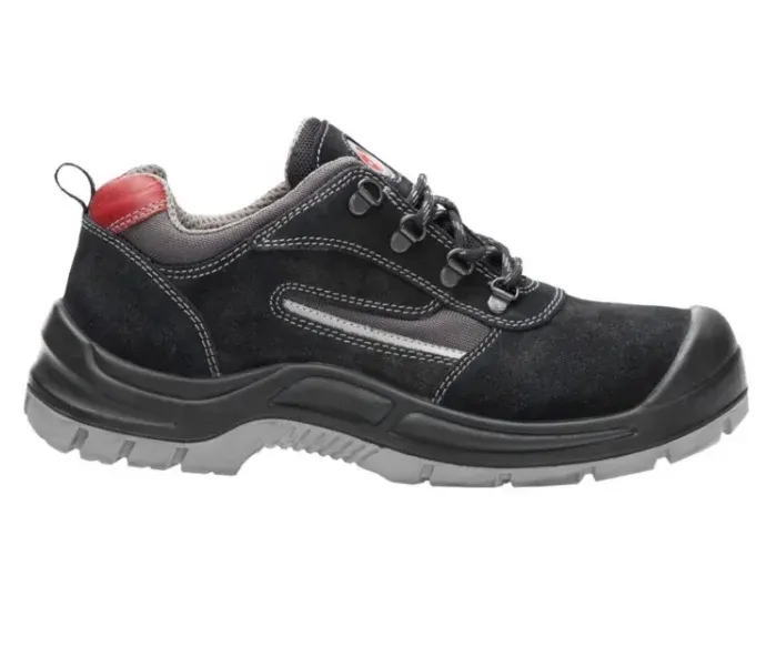 Pantofi de protecție cu bombeu metalic și lamelă metalică, din piele naturală și textil, Ardon GEARLOW, S1P SRC, culoarea negru