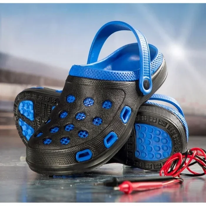 Șlapi tip saboți crocs negri-albaștri ușori din material EVA, Ardon CROCS MARINE