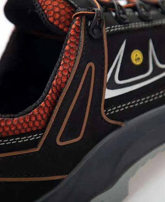 Pantofi cu bombeu din fibra de sticla si lamela kevlar, Ardon DOZERLOW S3 ESD, culoarea negru