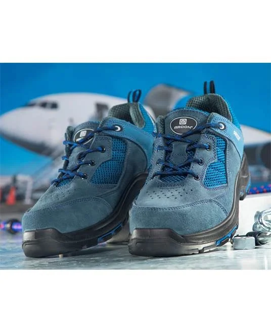 Pantofi de protecție S1P cu bombeu metalic si lamela, Ardon TURNER, culoarea albastru