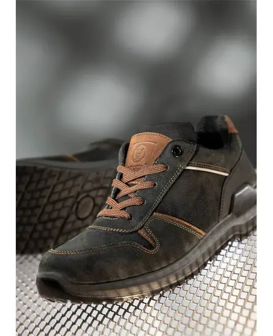 Pantofi de protecție cu bombeu din oțel și lamelă antiperforație Kevlar, Ardon MASTERLOW S3 SR FO, culoarea negru-maro