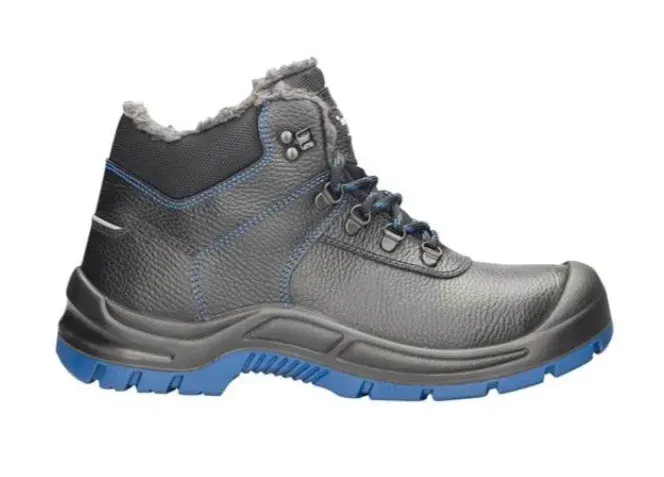 Bocanci de protecție de iarnă cu bombeu compozit și inserție antiperforație Kevlar, Ardon KING WINTER S3S CI SR FO / S3 CI, din piele naturală, culoarea negru