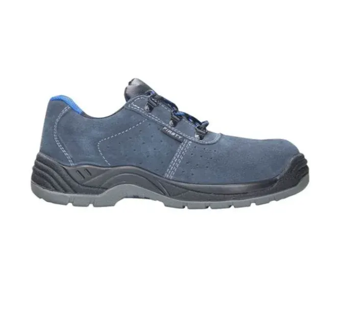 Pantofi de protecție cu bombeu din oțel și lamelă antiperforație din oțel, din piele velur, Ardon FIRLOW TREK, S1P, SR, FO, culoarea albastru