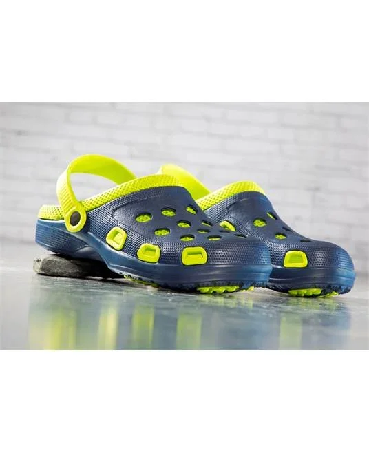 Șlapi tip crocs verde-bleumarin ușori din material EVA, Ardon CROCS MARINE
