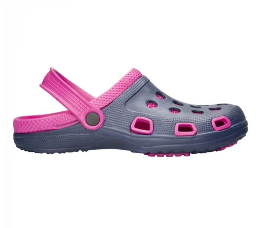 Șlapi tip crocs femei roz-bleumarin ușori din material EVA, Ardon CROCS MARINE