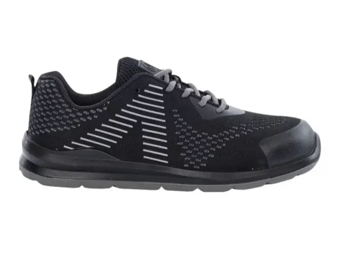 Pantofi de protecție cu bombeu metalic și lamelă, din textil, Ardon FLYTEX, S1P SR, culoarea negru