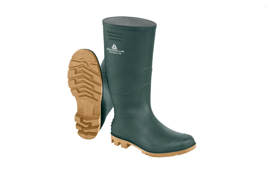 Cizme de lucru din PVC, pentru lucrari cu risc scazut, GROUNDHC OB SRA, culoarea verde