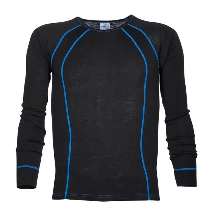 Tricou negru termic din lână merinos, Ardon NAVI