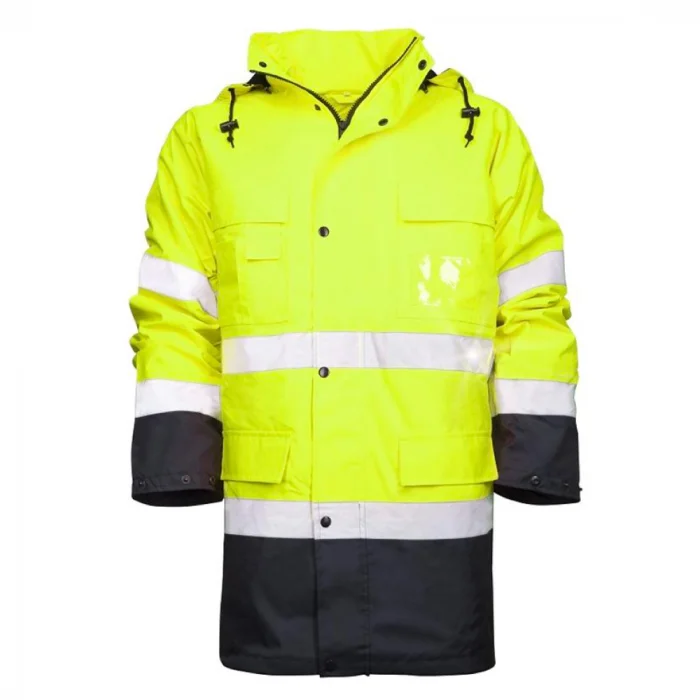 Jacheta gabena reflectorizanta cu gluga barbati, culoarea galben, 2 in 1 MAXWELL