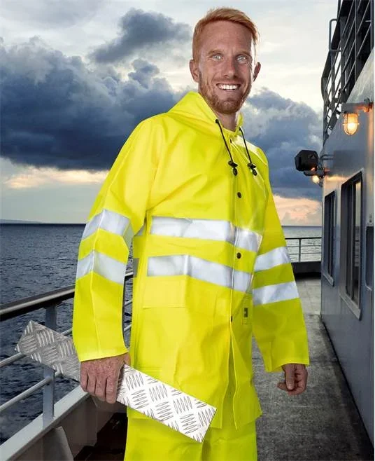 Pelerina de ploaie scurta reflectorizanta, culoarea galben, AQUA 1101