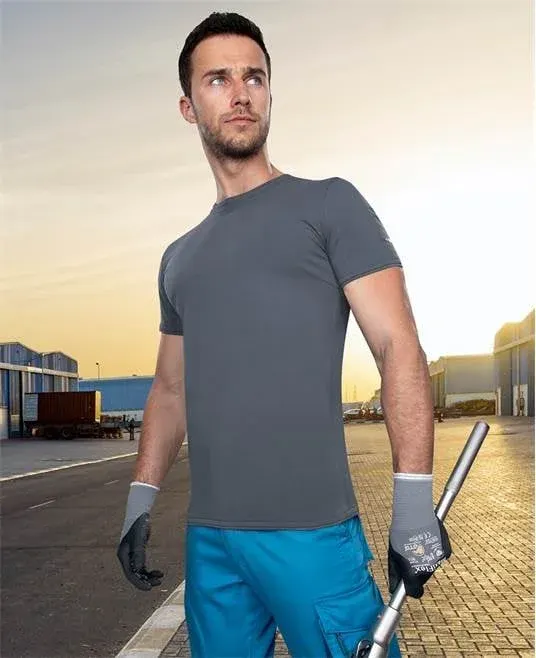 Tricou simplu barbati gri-închis cu maneca scurta, Ardon Trendy