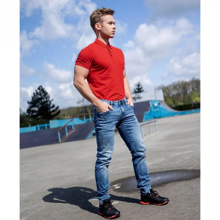 Tricou barbati polo rosu cu maneca scurta, culoarea roșu, Ardon ZIDYN