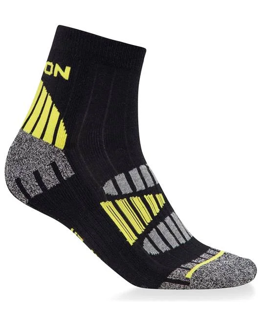 Sosete antibacteriene NEON - culoare negru/galben