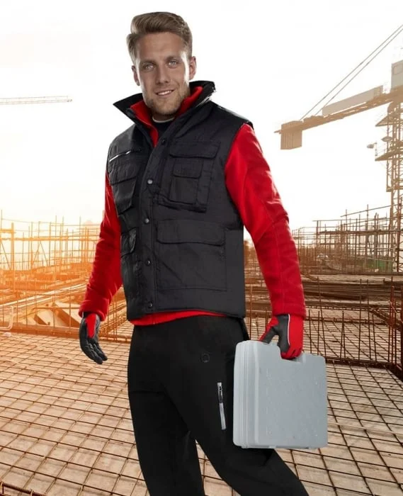 Vesta de iarna barbati cu buzunare, culoarea negru, Ardon TONY, poliester 65/35