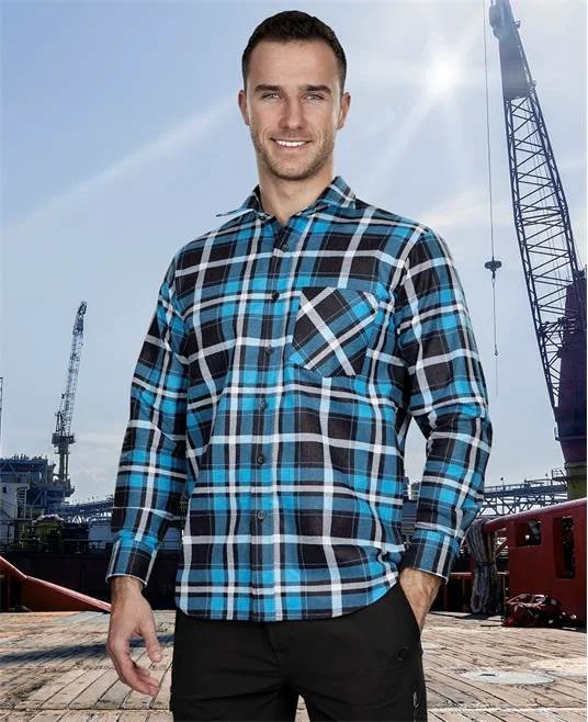 Cămașă de lucru bărbați bumbac 100%, albastru-negru, Ardon Jonah