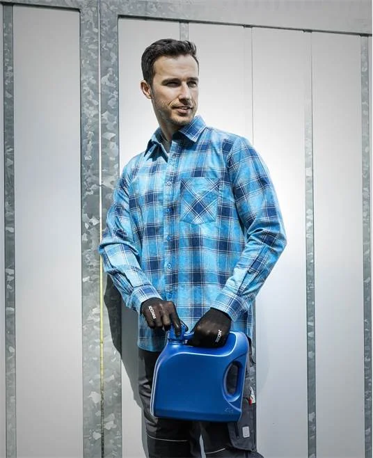 Camasa de lucru flanel barbati, albastru-bleu, 100% bumbac, Ardon URBAN