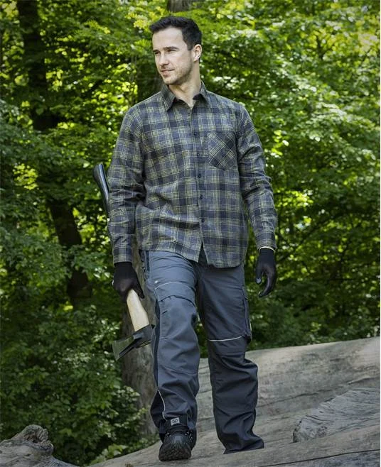 Camasa de lucru barbati flanel, verde-negru, 100% bumbac, Ardon Urban