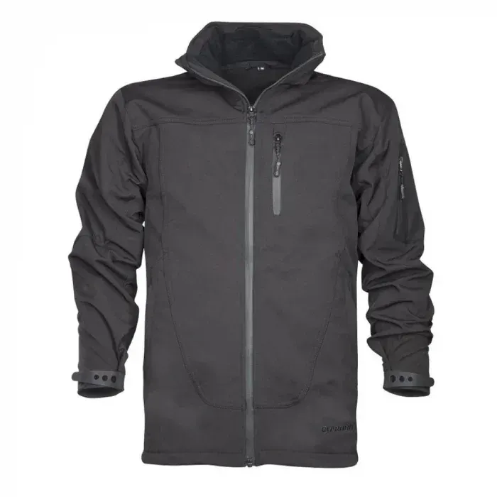Jachetă softshell neagră impermeabilă cu glugă, din poliester și spandex, Ardon SPIRIT, culoarea negru