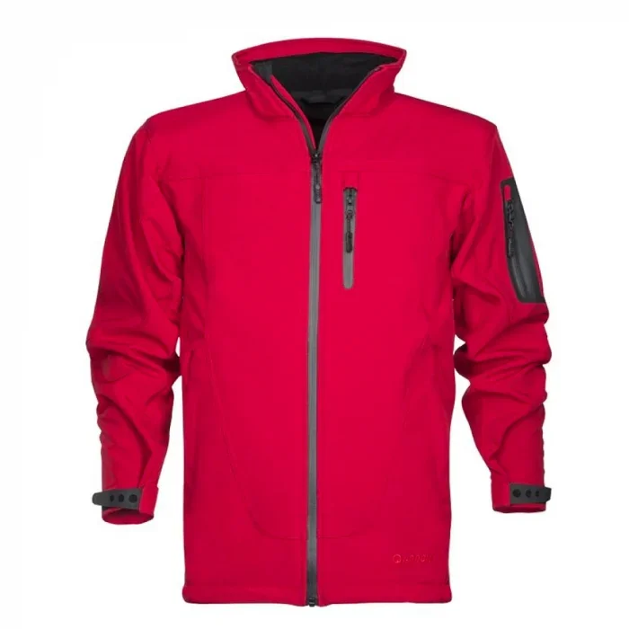Jachetă de iarnă impermeabilă roșie cu gluga, culoarea negru, softshell, Ardon SPIRIT WINTER